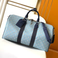 LV 25S KEEPALL BANDOULIÈRE BAG 50 IN BLUE MONOGRAM HERITAGE CALFSKIN
