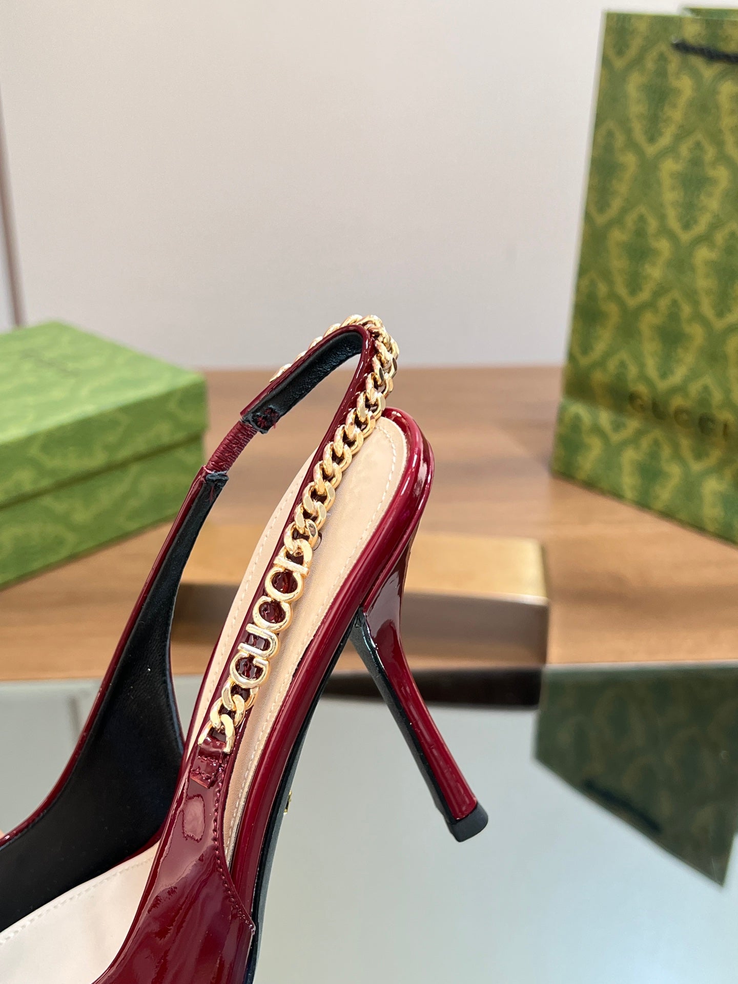 GG SIGNORIA SLINGBACK PUMP BLOOD LAMBSKIN