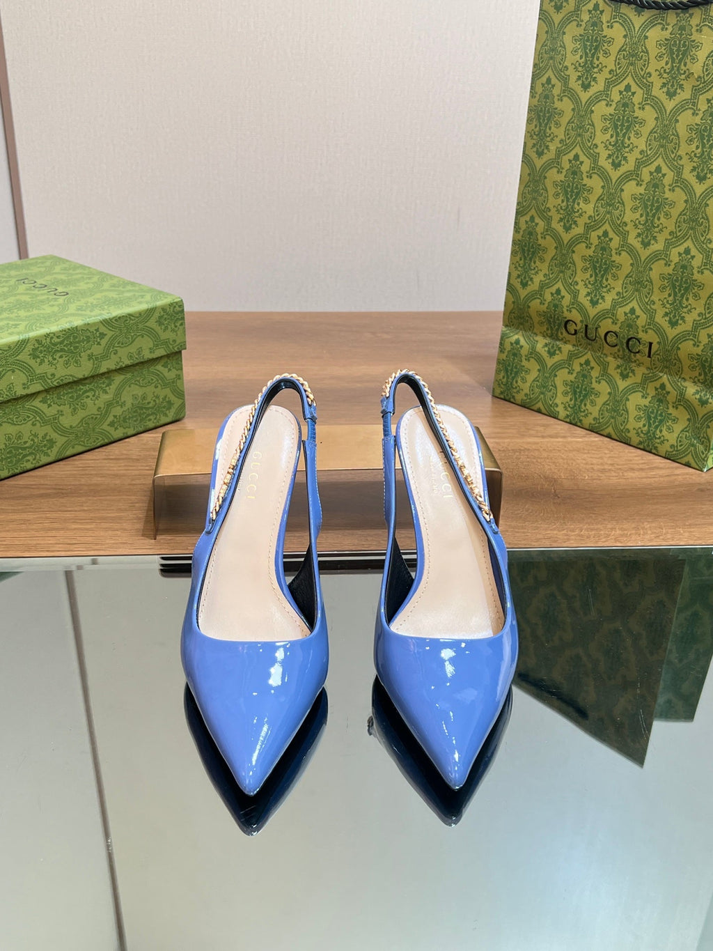 GG SIGNORIA SLINGBACK PUMP SAPPHIRE LAMBSKIN