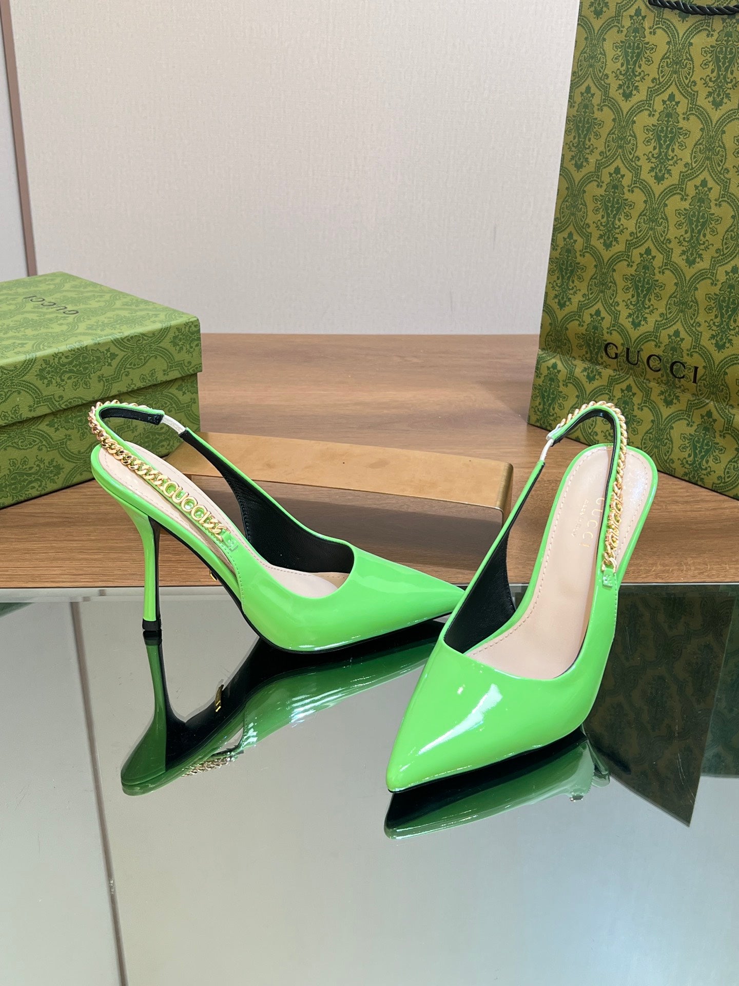 GG SIGNORIA SLINGBACK PUMP SHAMROCK LAMBSKIN