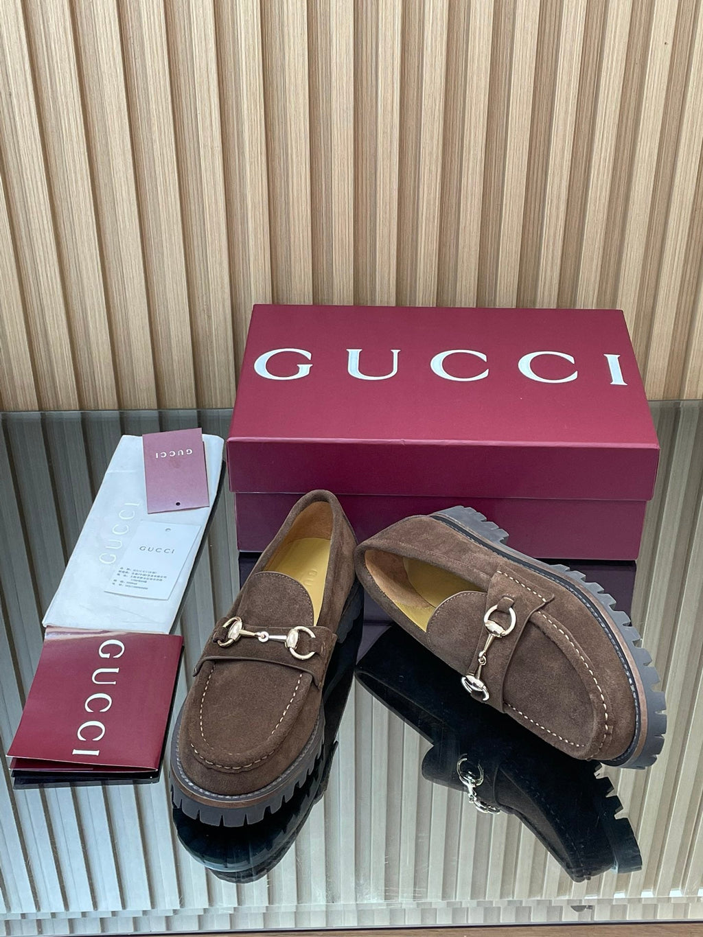 GG WOMEN'S HORSEBIT LOAFERS IN DARK BROWN SUEDE