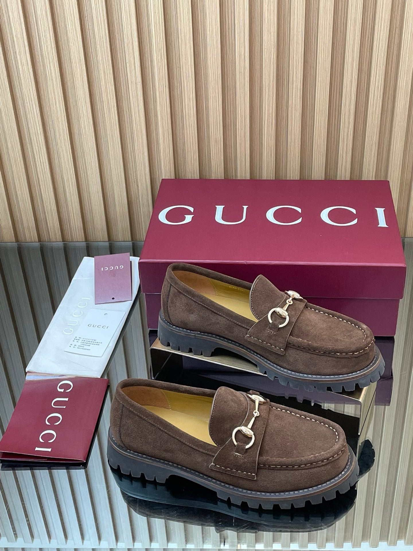 GG WOMEN'S HORSEBIT LOAFERS IN DARK BROWN SUEDE