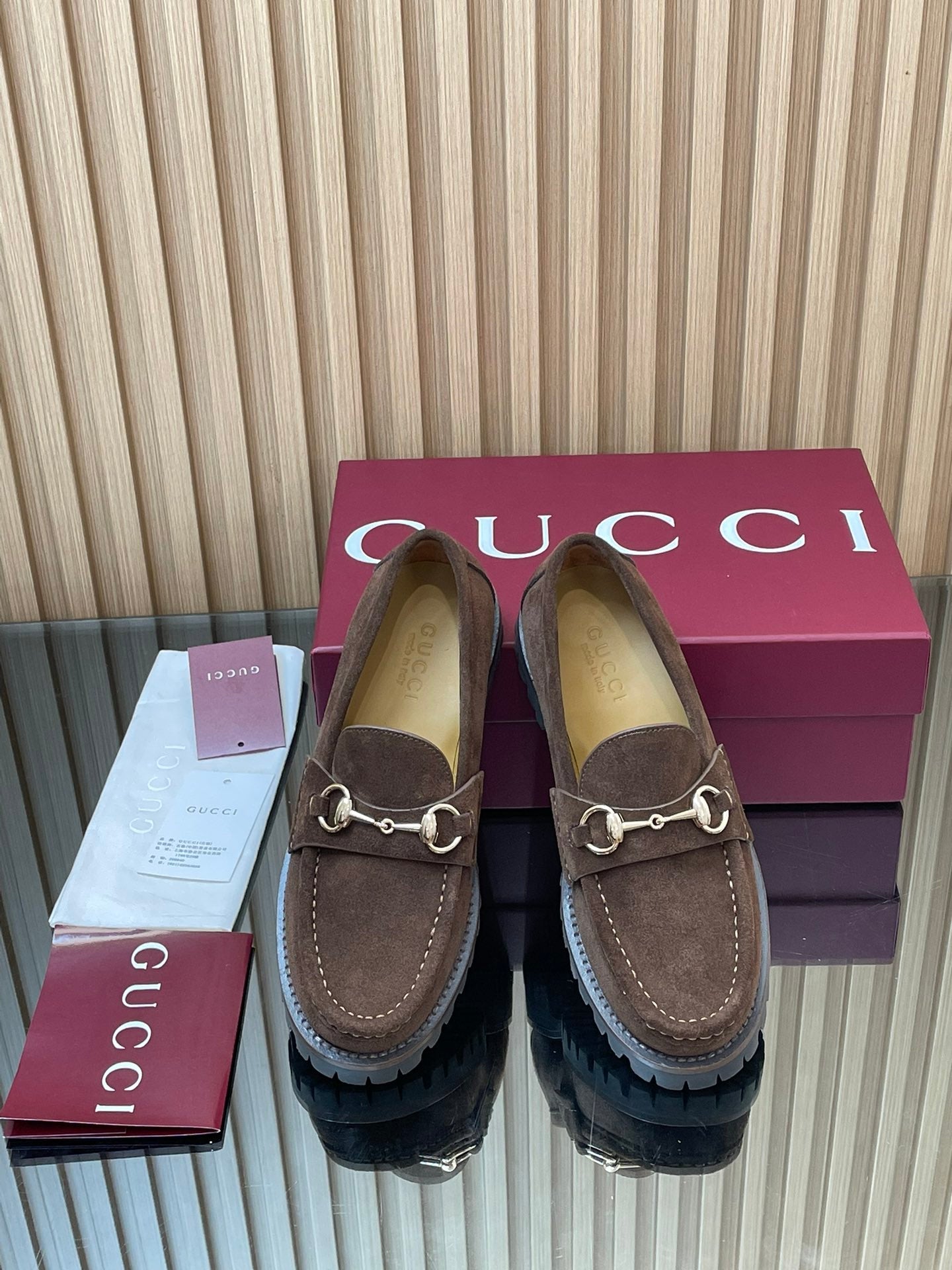 GG WOMEN'S HORSEBIT LOAFERS IN DARK BROWN SUEDE