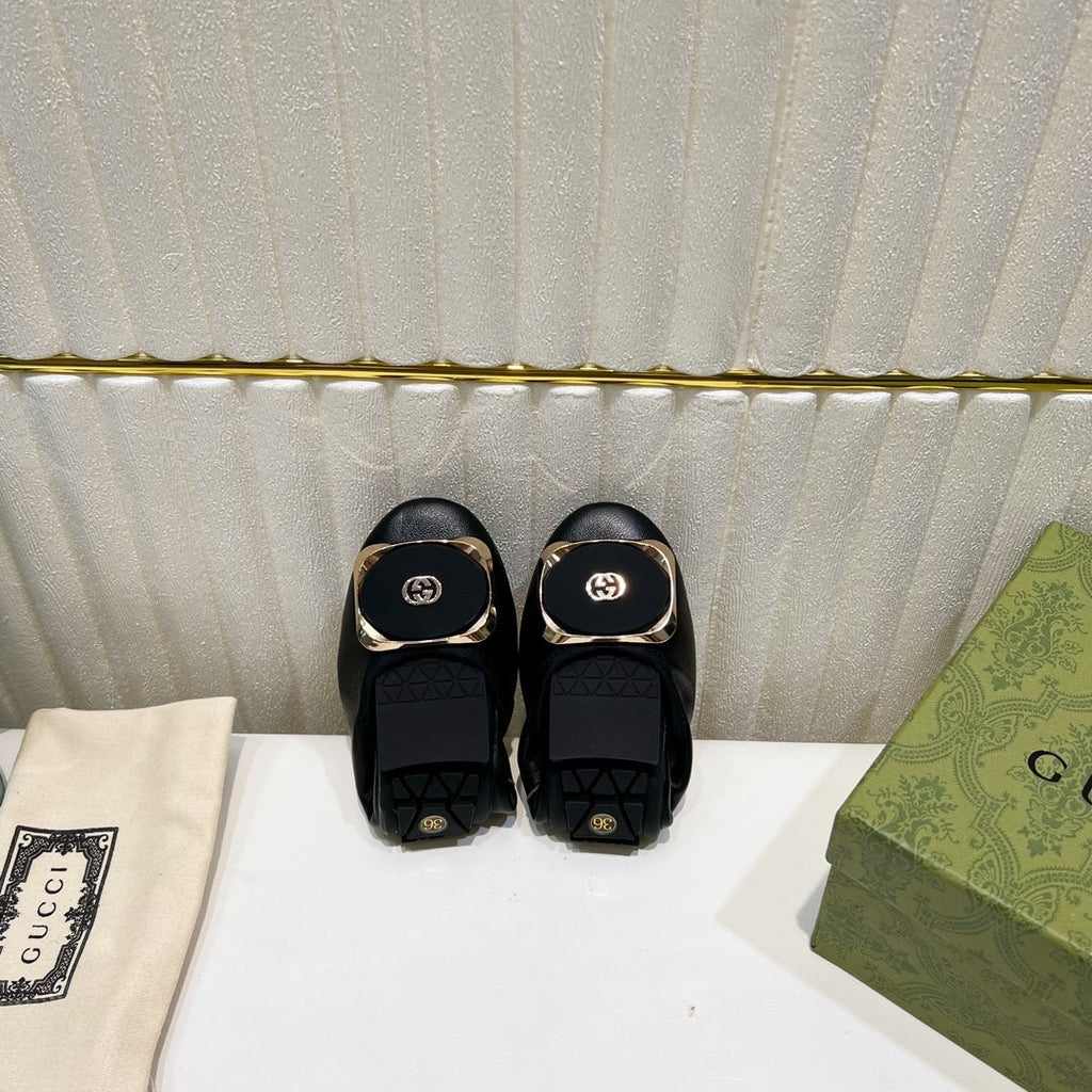 GG BALLET SUPER SLIM BLACK LAMBSKIN