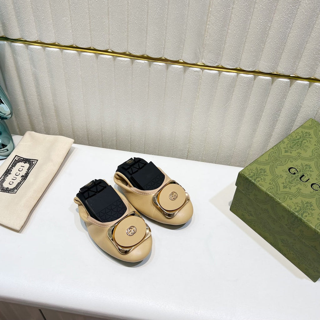 GG BALLET SUPER SLIM BEIGE LAMBSKIN