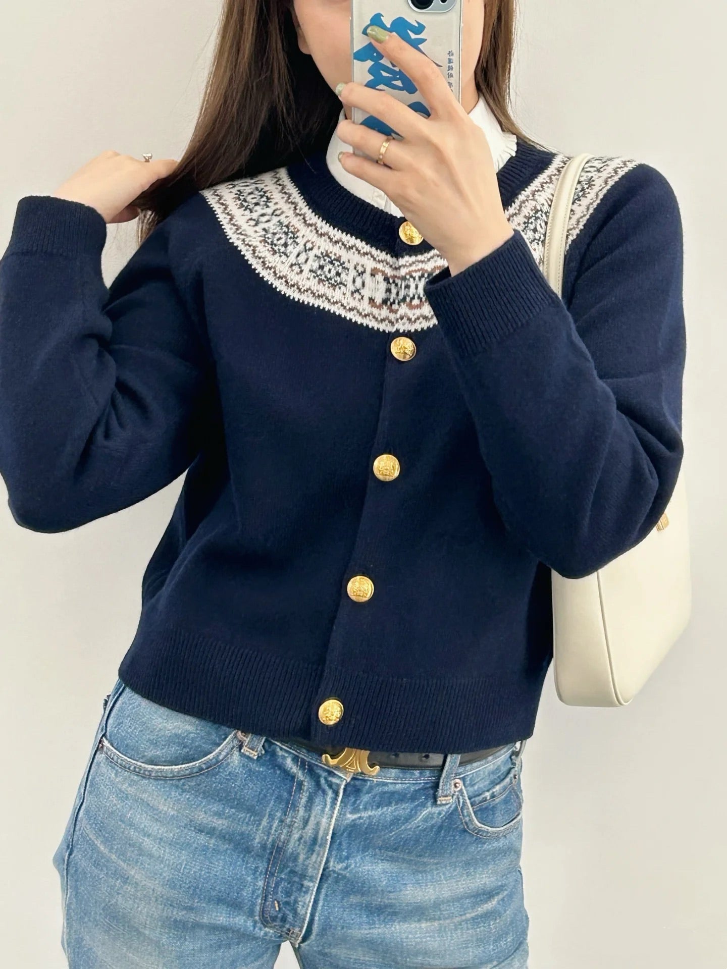 CELINE 25S ROUND-NECK CROCHET SWEATER 0058