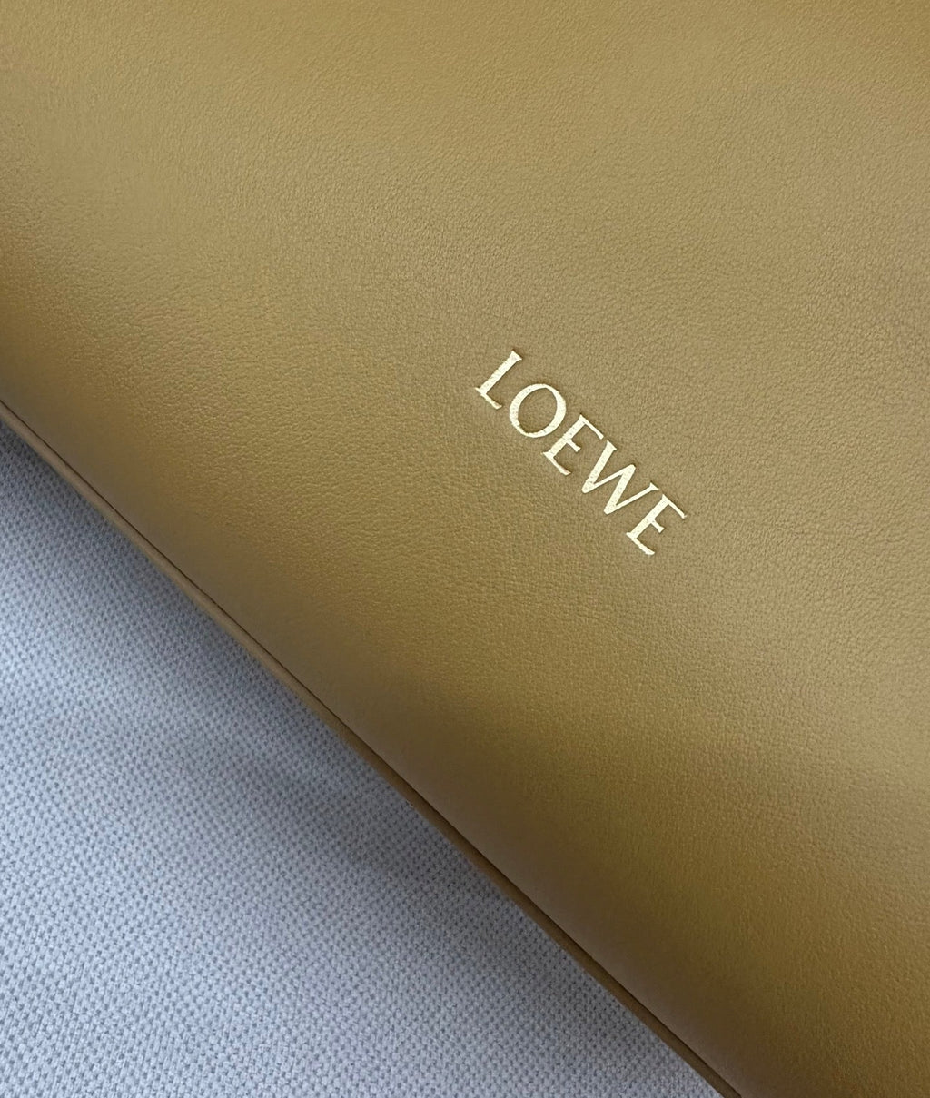 LOEWE 25S MADRID BAG 28 IN SAND YELLOW CALFSKIN GOLD HARDWARE
