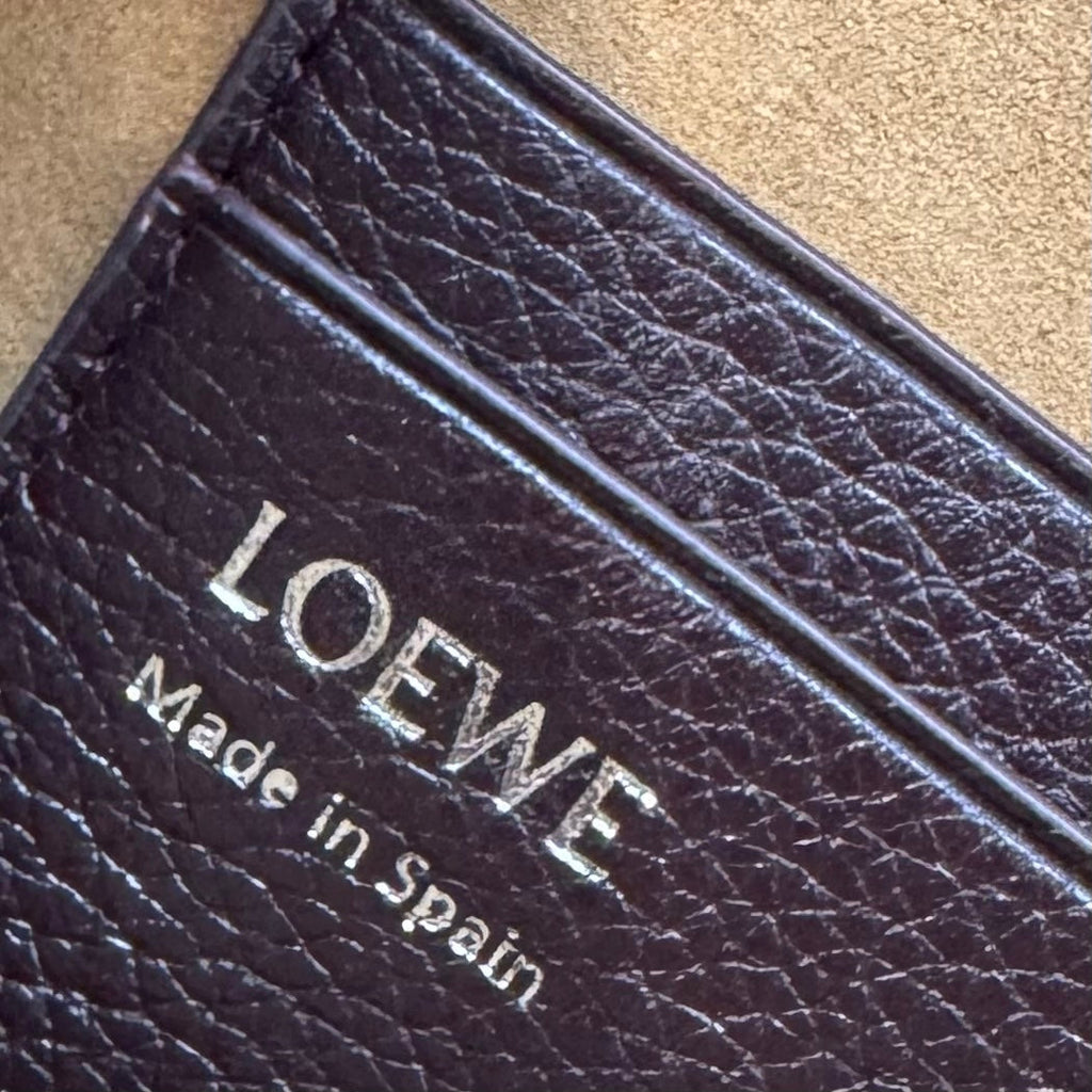 LOEWE 25S PEBBLE BAG 20 IN DARK ROSEWOOD CALFSKIN SILVER HARDWARE