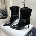 VERNEUIL ANKLE BOOT WITH TRIOMPHE IN BLACK CALFSKIN