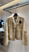 CHANEL 25S SNOW RABBIT FUR COAT 498