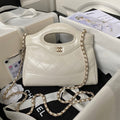 CHANEL 25S TOP HANDLE 20 CM IN CREAM WHITE LAMBSKIN