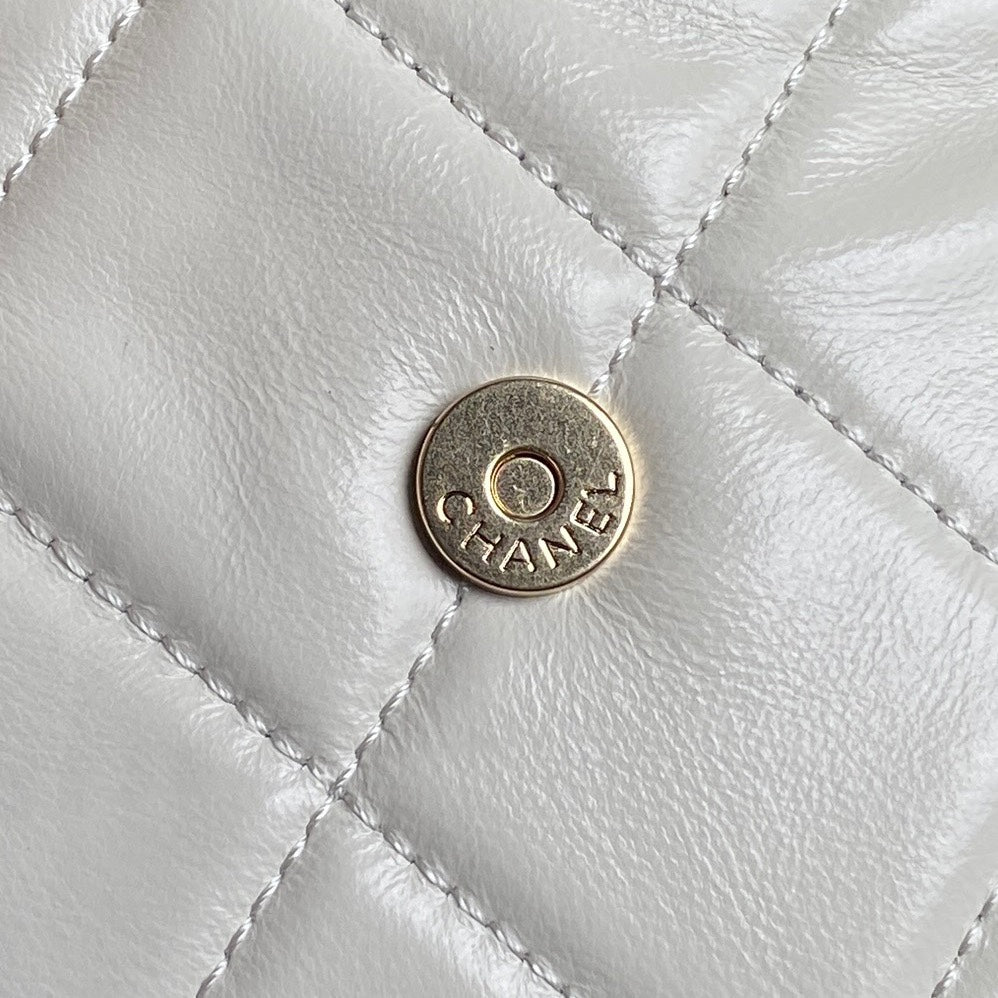 BOWLING BAG 29 IN OFF-WHITE CALFSKIN GOLD HARDWARE