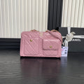 BOWLING BAG 29 IN BABY PINK CALFSKIN GOLD HARDWARE