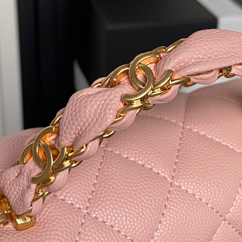 CHANEL 25S FLAP BAG 22 IN PINK CALFSKIN GOLD HARDWARE