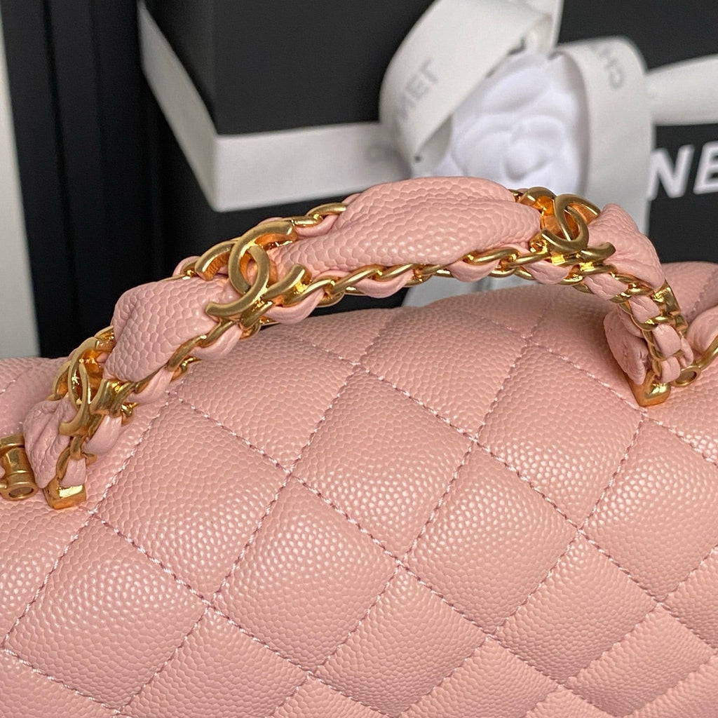 CHANEL 25S FLAP BAG 22 IN PINK CALFSKIN GOLD HARDWARE