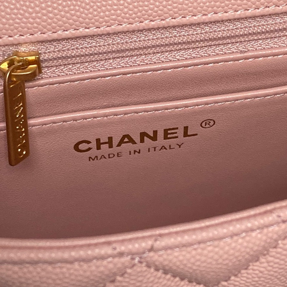 CHANEL 25S FLAP BAG 22 IN PINK CALFSKIN GOLD HARDWARE