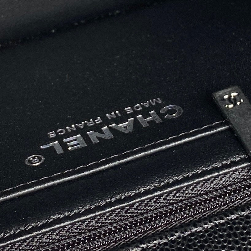 CHANEL 25S FLAP BAG 19 IN BLACK CALFSKIN SILVER HARDWARE