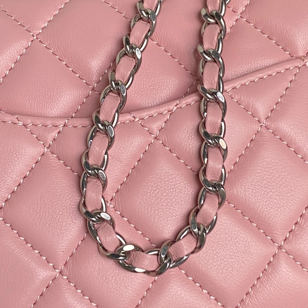 CHANEL 25S MINI FLAP BAG 18 IN PINK CALFSKIN