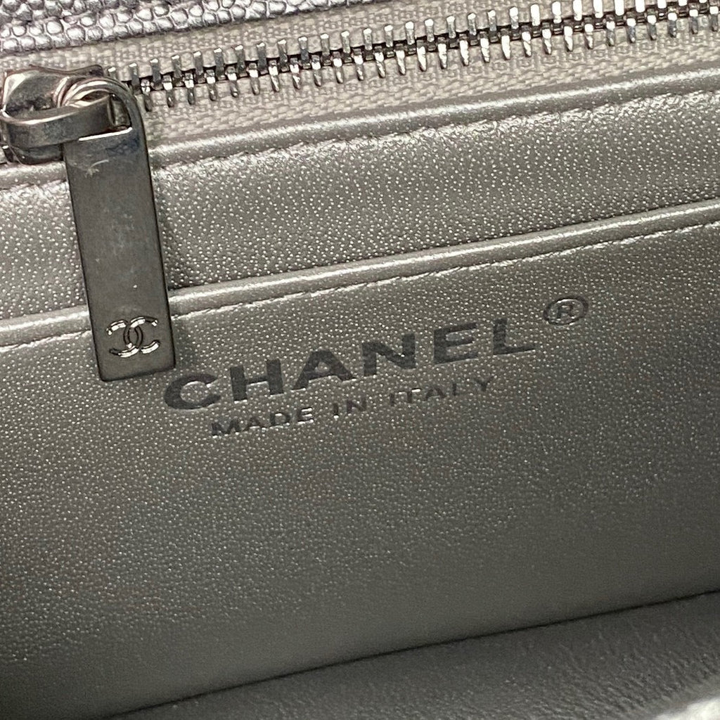 CHANEL 25S MINI FLAP BAG 18 IN DARK GRAY CALFSKIN