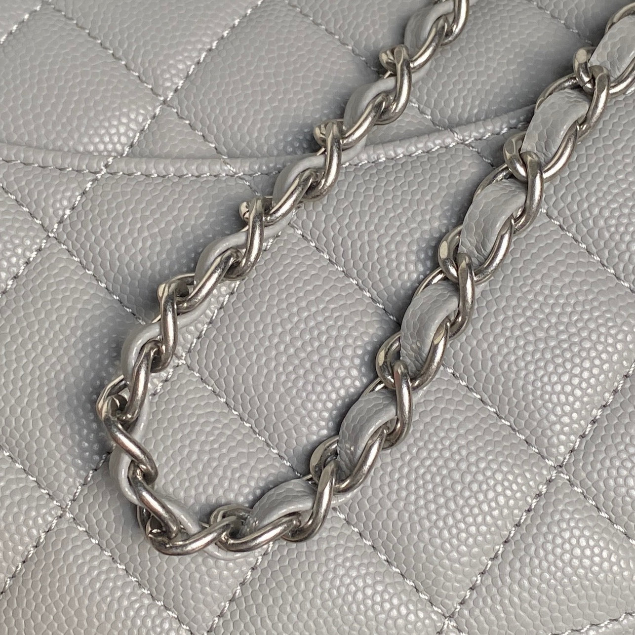 CHANEL 25S FLAP BAG 19 IN CHARCOAL GRAY CALFSKIN SILVER HARDWARE