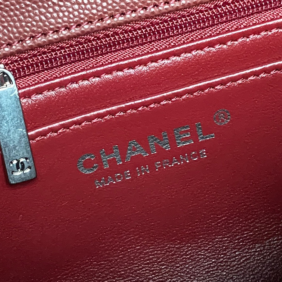 CHANEL 25S FLAP BAG 22 IN BURGUNDY CALFSKIN SILVER HARDWARE