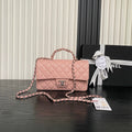CHANEL 25S FLAP BAG 22 IN PINK CALFSKIN SILVER HARDWARE