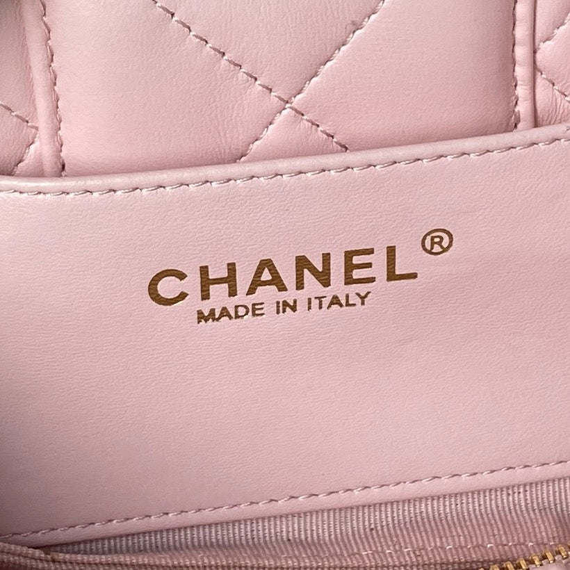 CHANEL 25S MINI BOW BAG 26 IN PINK LAMBSKIN WITH GOLD HARDWARE