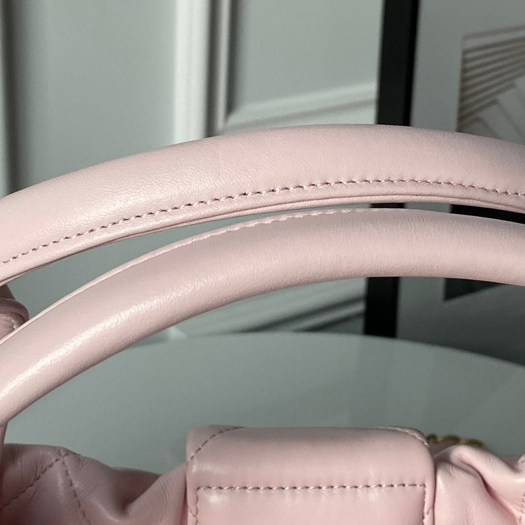 CHANEL 25S BOW BAG 38 IN PINK LAMBSKIN WITH GOLD HARDWARE