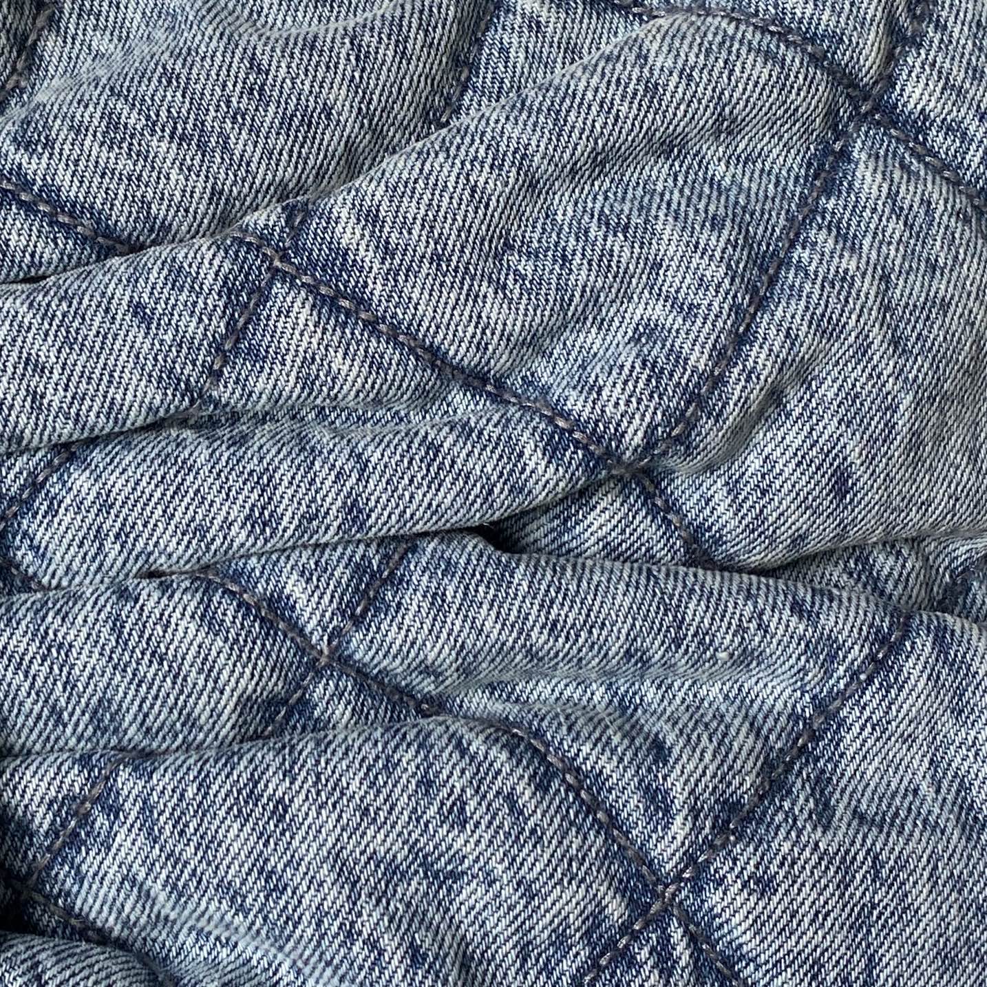 CHANEL 25S BOW BAG 38 IN DARK BLUE DENIM WITH GOLD HARDWARE