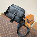LV 25S GETAWAY MESSENGER BAG 20 IN BLACK MONOGRAM ECLIPSE CANVAS