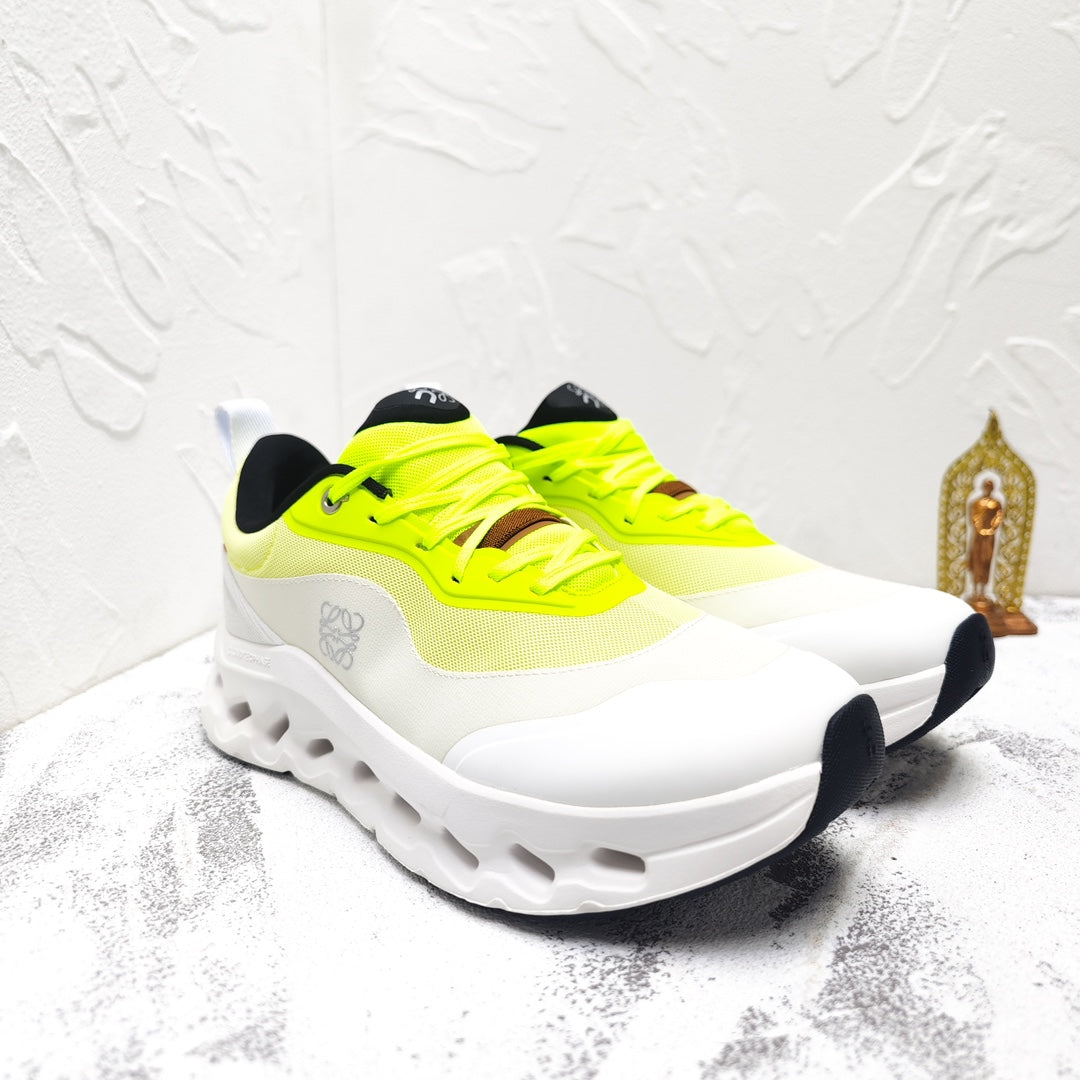 CLOUDTILT 2.0 SNEAKER NEON YELLOW MIX PALE GRAY CALFSKIN AND BREATHABLE MESH