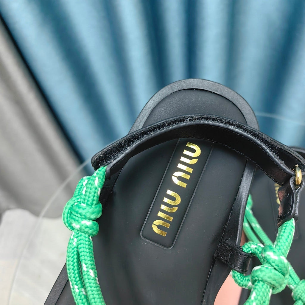 FLIP-FLOPS SANDAL BLACK SHEEPSKIN WITH BRIGHT BLUE STRAP