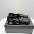 CC LOAFER 25S IN BLACK GLOSSY LEATHER WITH GOLD HARDWARE