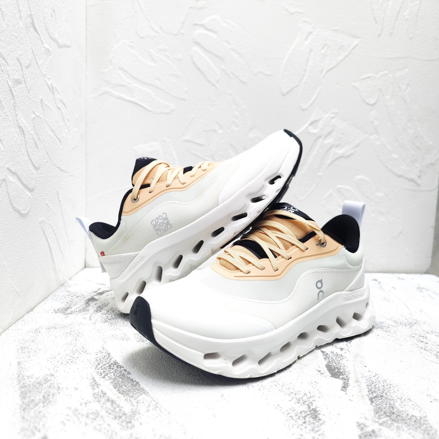 CLOUDTILT 2.0 SNEAKER PALE GRAY MIX PALE ORANGE CALFSKIN AND BREATHABLE MESH