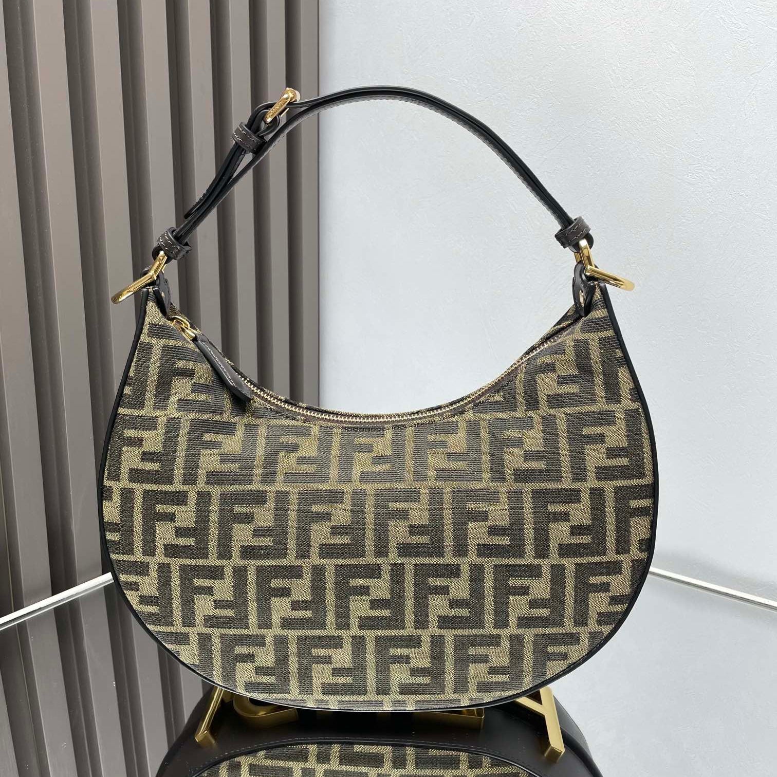 FENDIGRAPHY MEDIUM 29 IN GURKHA JACQUARD FABRIC FF MOTIF GOLD HARDWARE