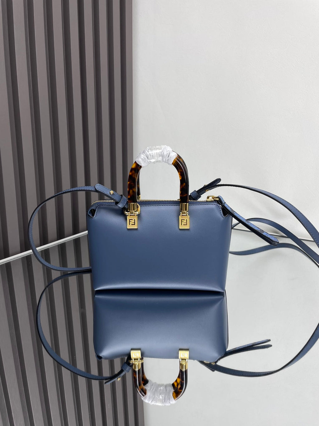 BY THE WAY MINI 18 IN AEGEAN BLUE LAMBSKIN GOLD HARDWARE