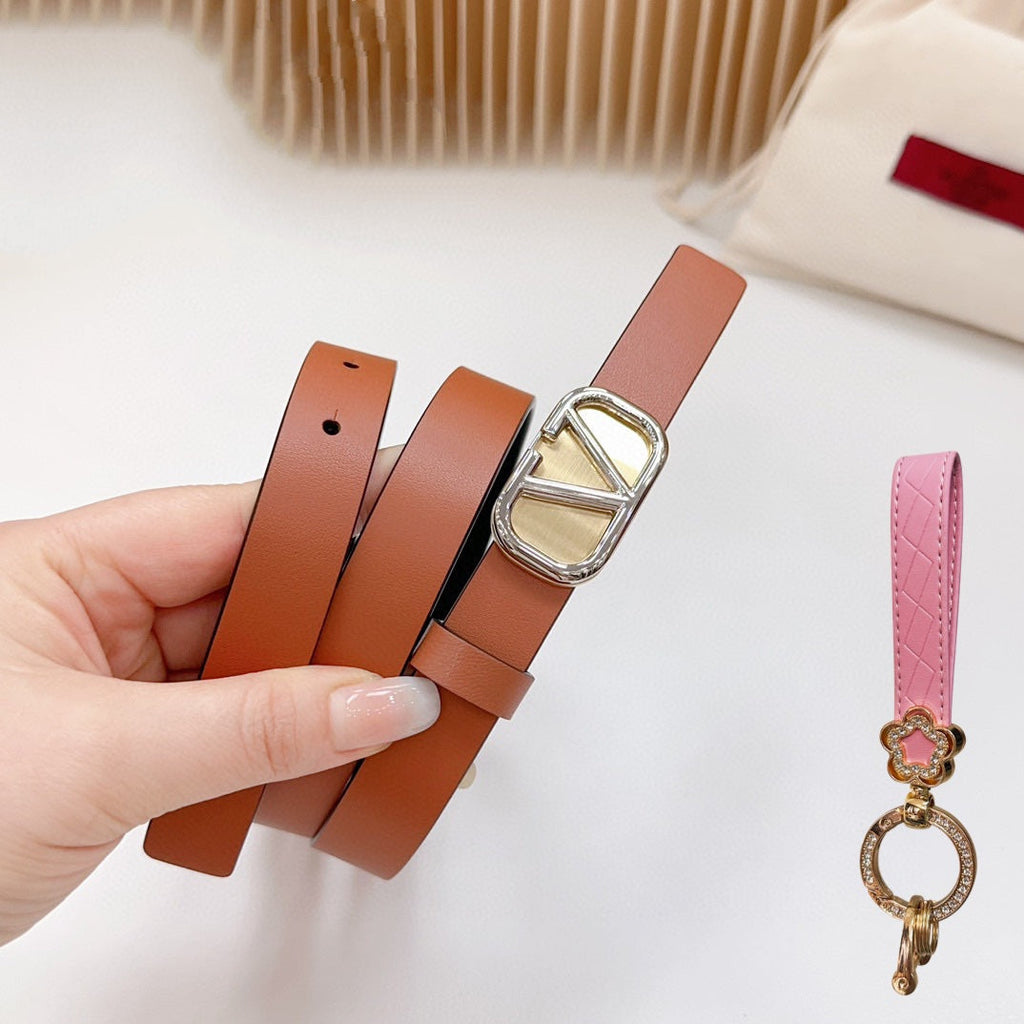 Silver Vlogo and Gold Hardware Buckle Tan Black Calfskin 20mm