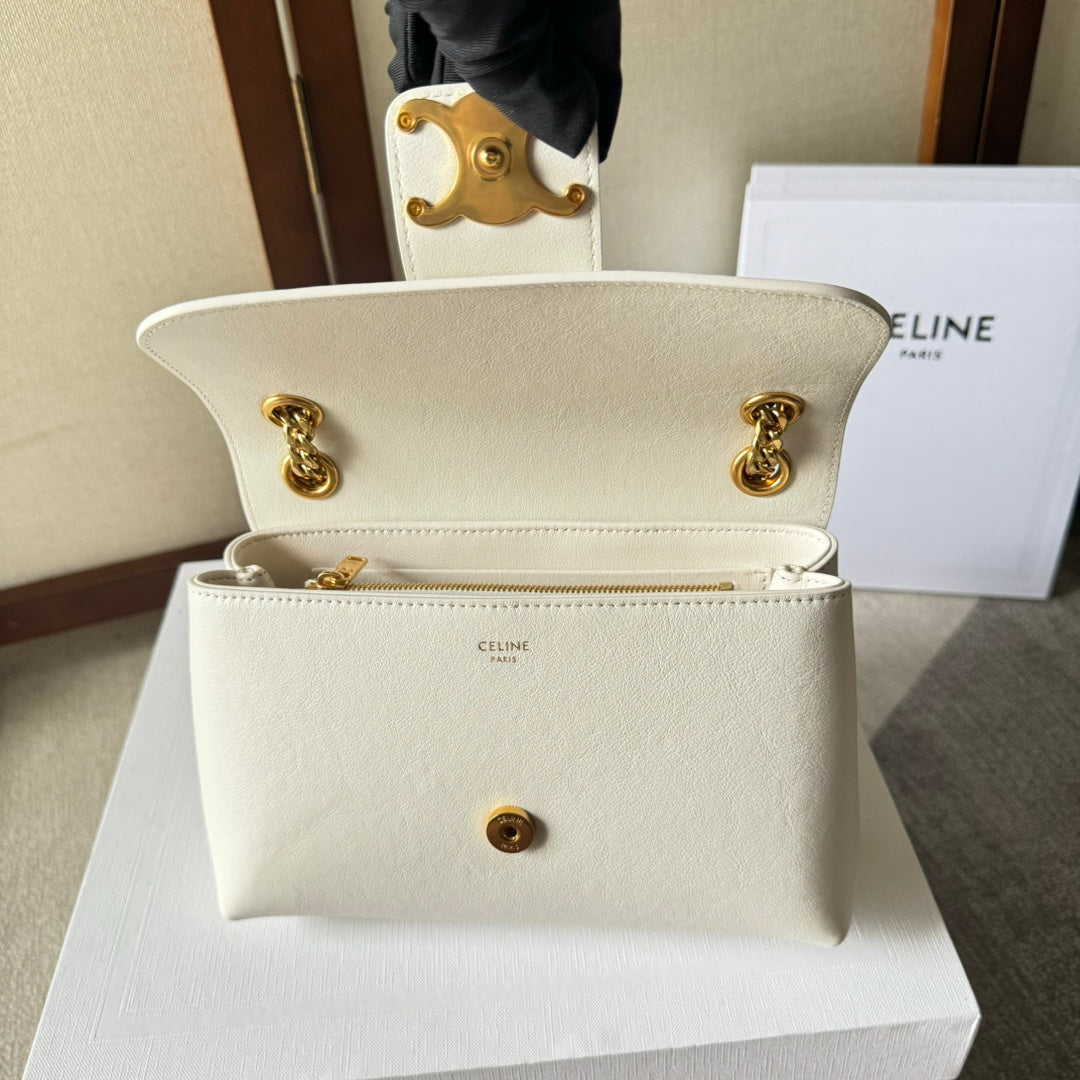 MEDIUM CELINE VICTOIRE BAG 23 IN SOFT YELLOW CALFSKIN