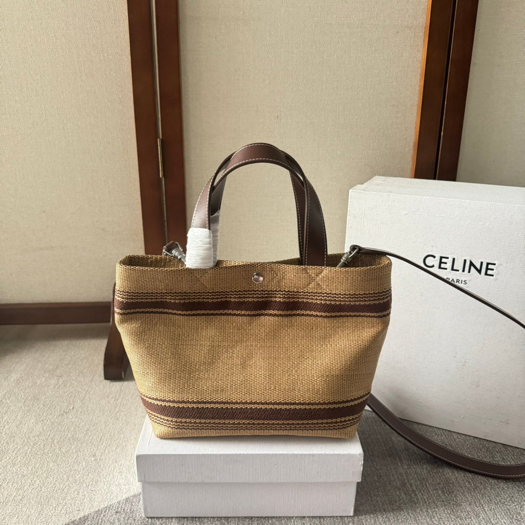 CELINE TOTE BAG 31 IN BROWN RAFFIA CABAS