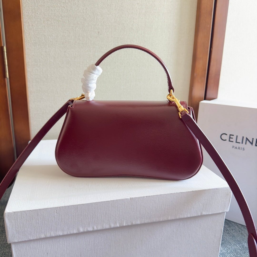 TEEN LOLA 20 IN BURGUNDY RED CALFSKIN GOLD HARDWARE