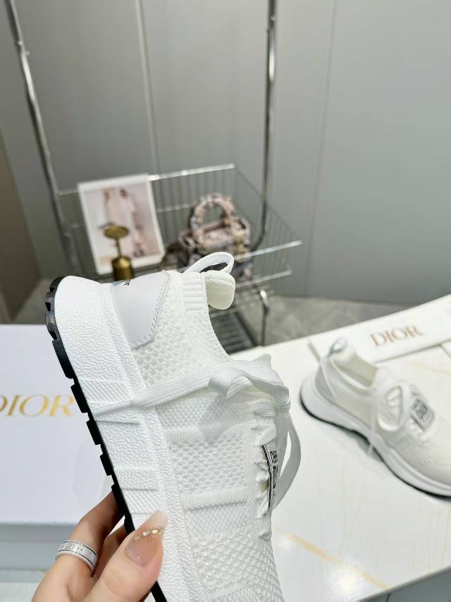 CD RUN SNEAKER IN WHITE MESH FABRIC TWO-TONE SOLE