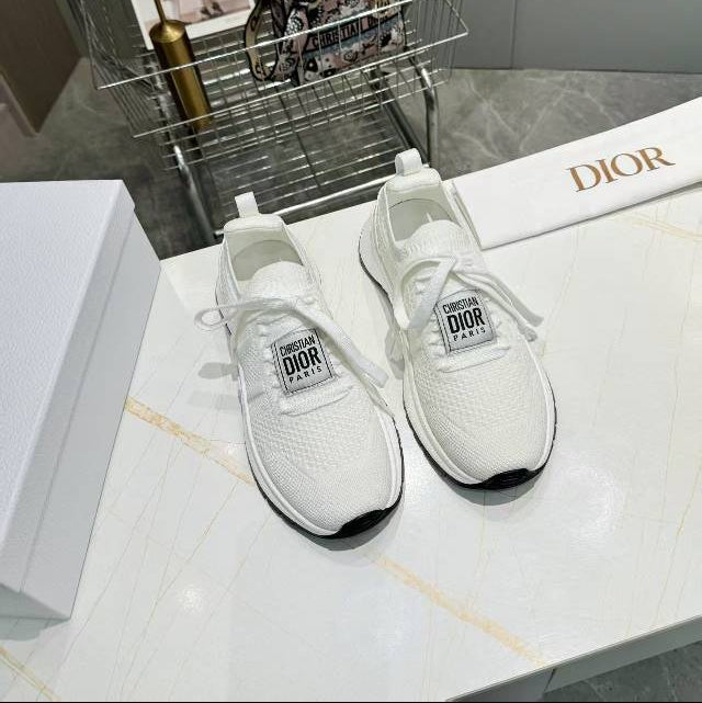 CD RUN SNEAKER IN WHITE MESH FABRIC TWO-TONE SOLE