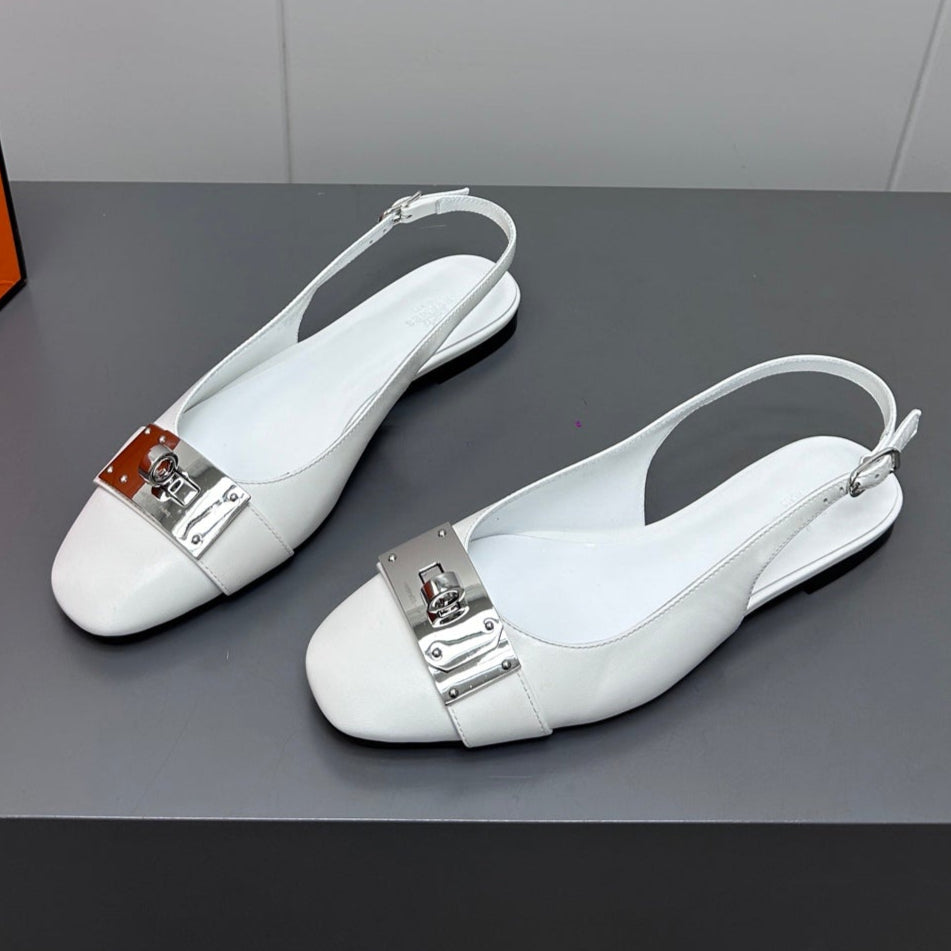 INNOCENTE SLINGBACK IN WHITE CALFSKIN