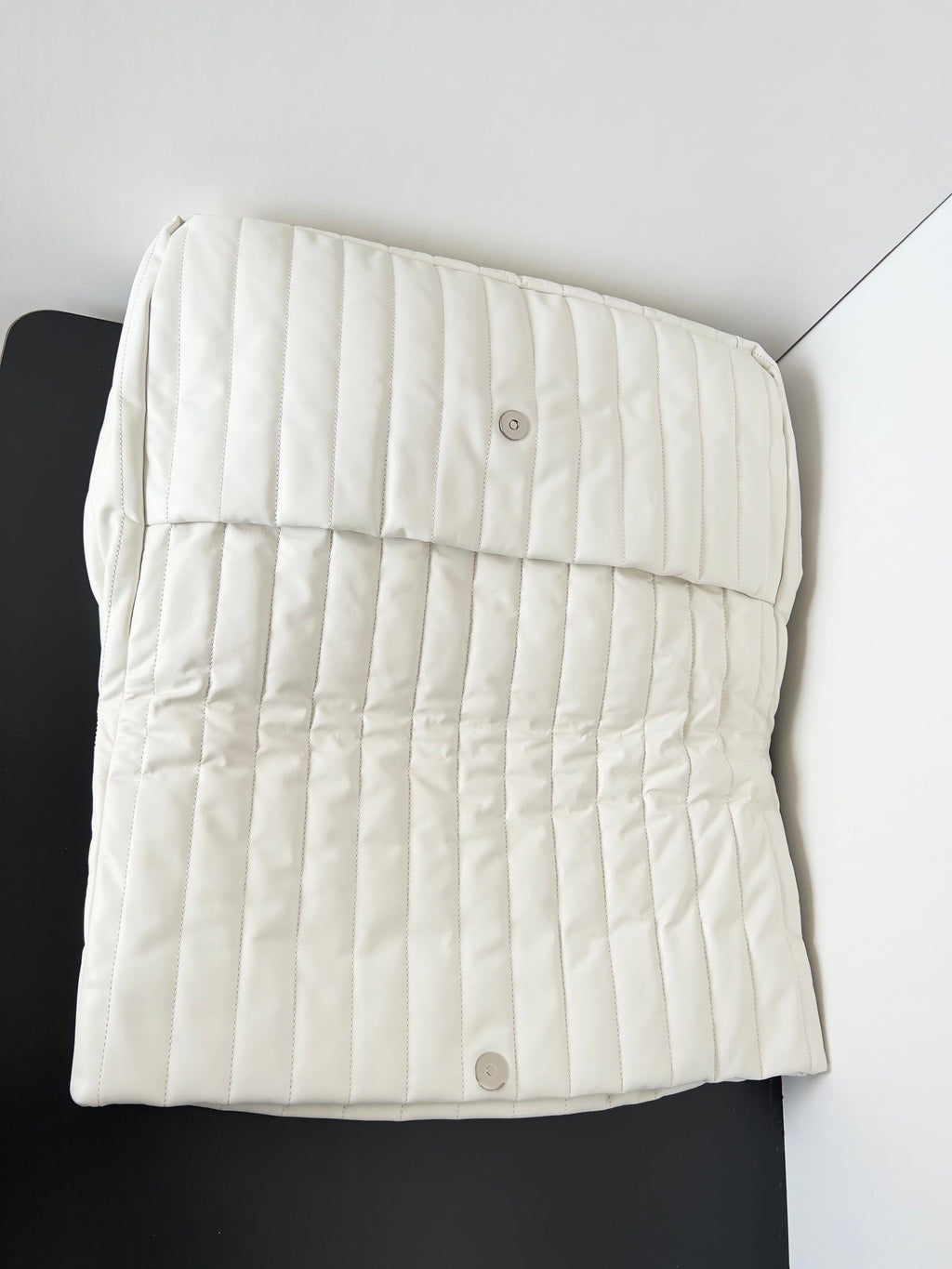 MONACO BAG 43 IN WHITE QUILTED THIN CALFSKIN SILVER HARDWARE