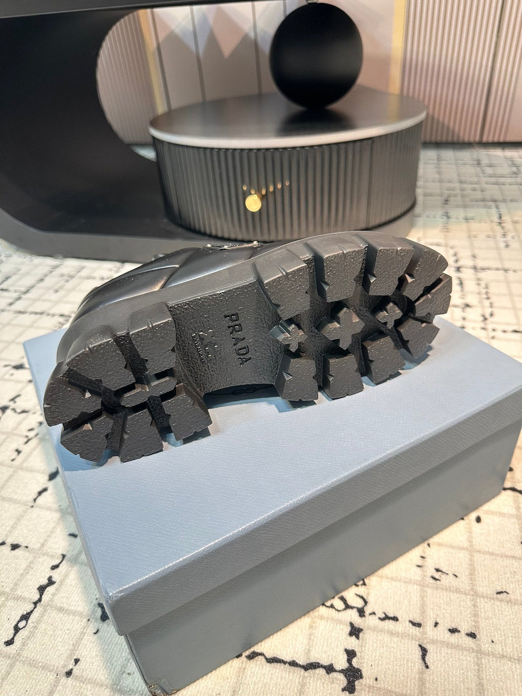 PRA MONOLITH BRUSHED LACE-UP SHOES BLACK LAMBSKIN