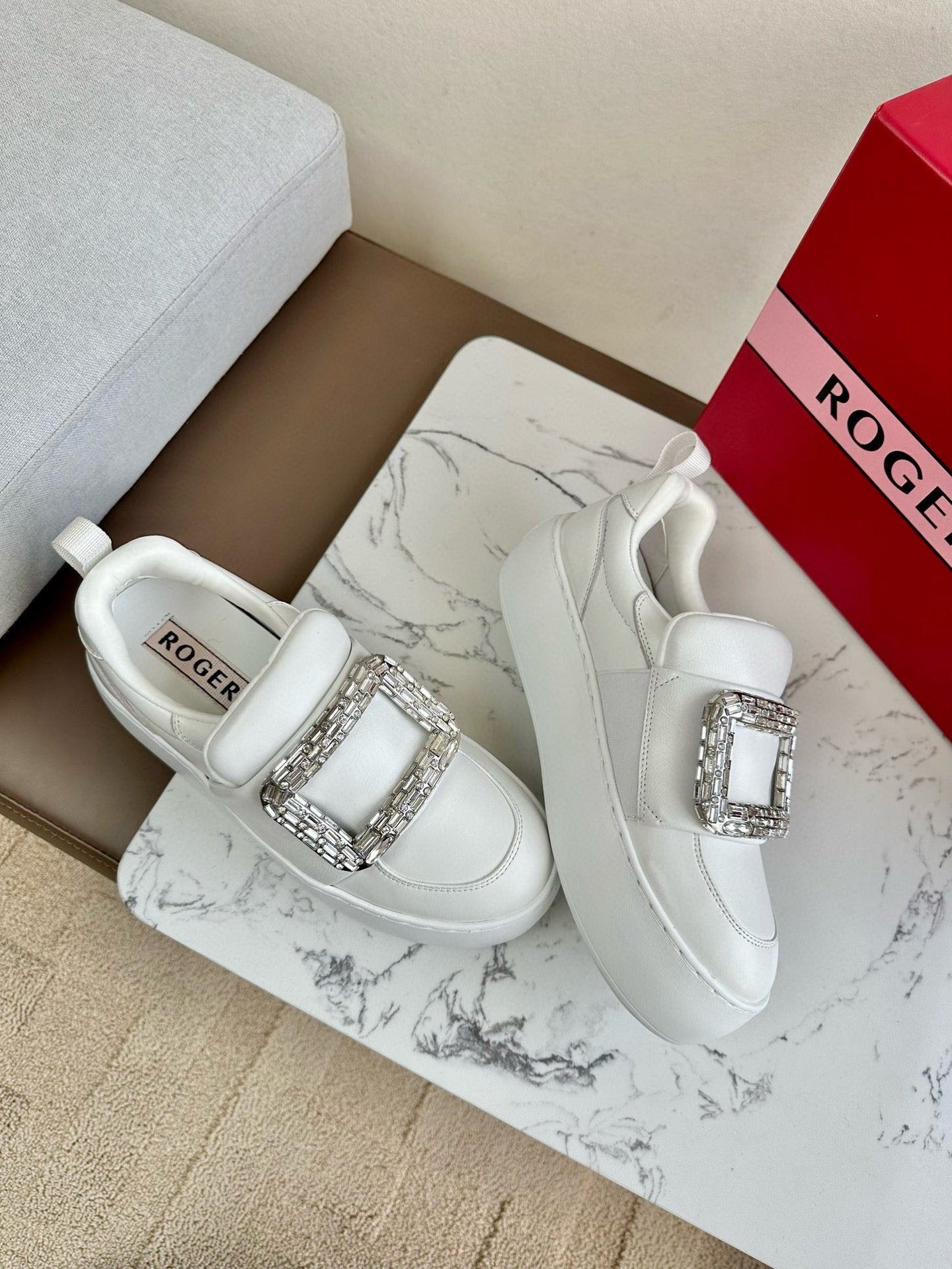 VIV' UP SNEAKERS IN WHITE CALFSKIN