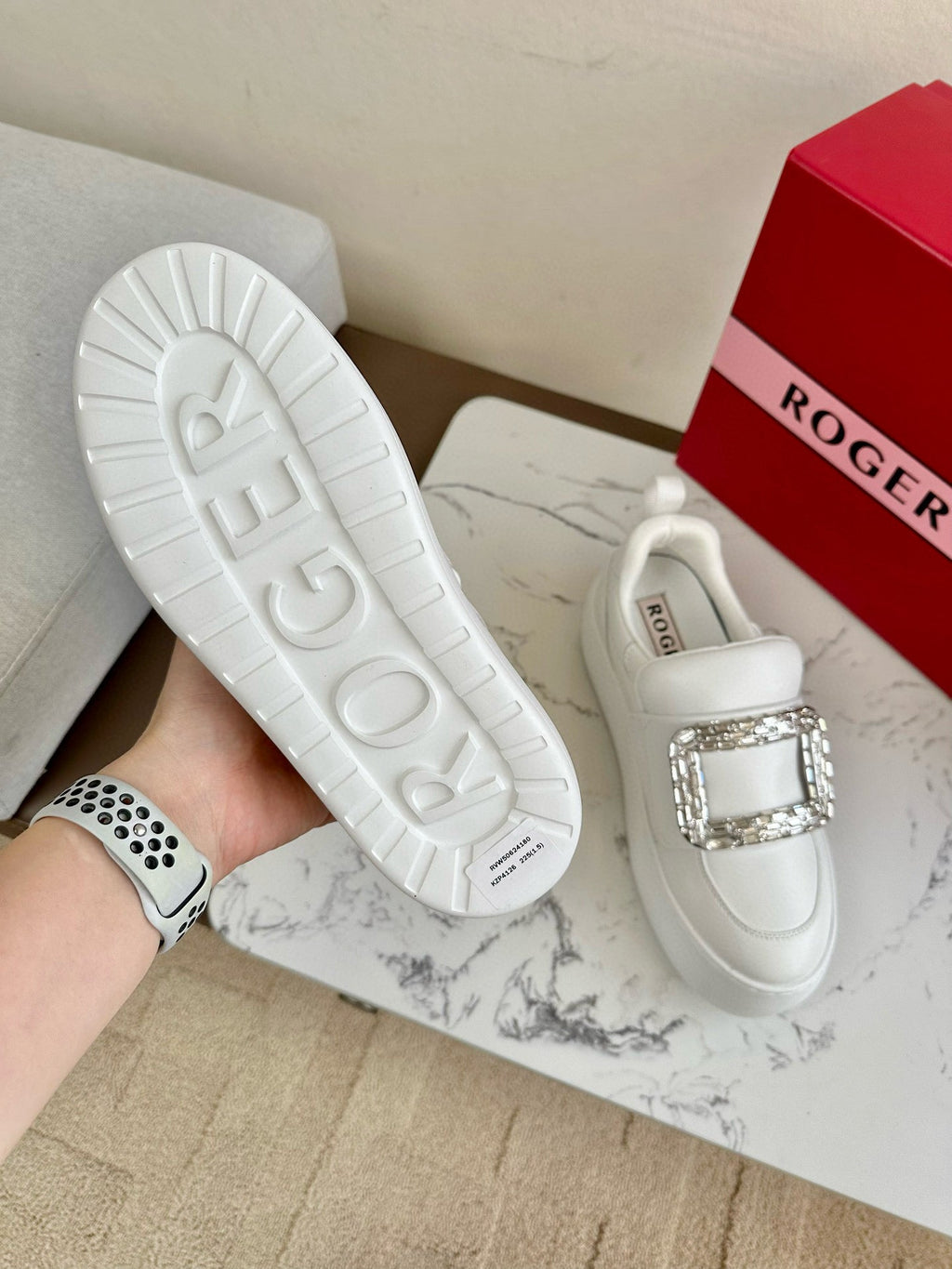 VIV' UP SNEAKERS IN WHITE CALFSKIN