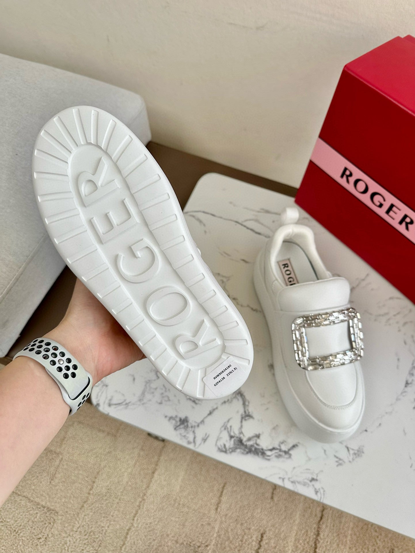 VIV' UP SNEAKERS IN WHITE CALFSKIN