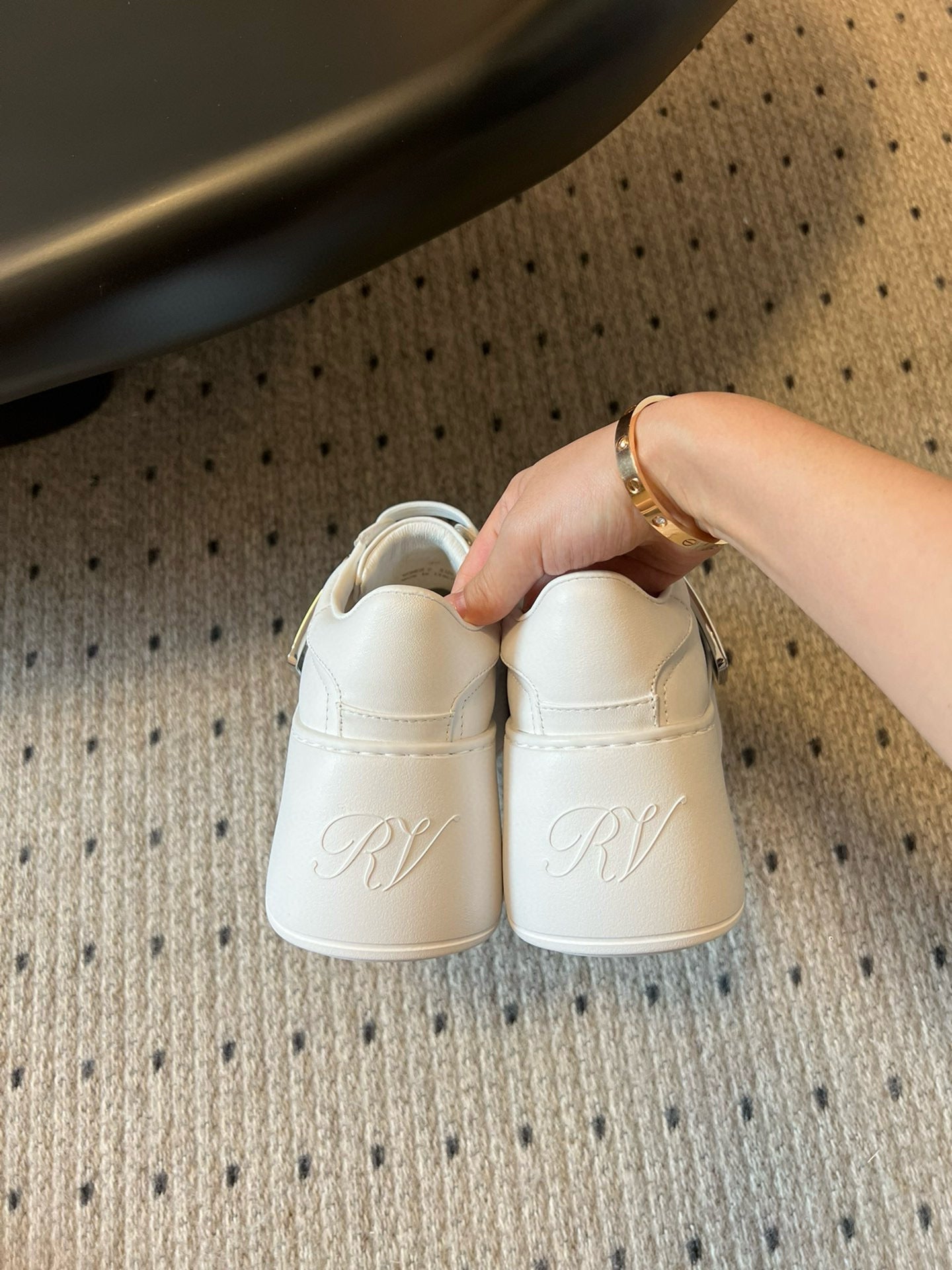 VIV' SKATE SNEAKERS IN WHITE SMOOTH CALFSKIN SILVER BUCKLE