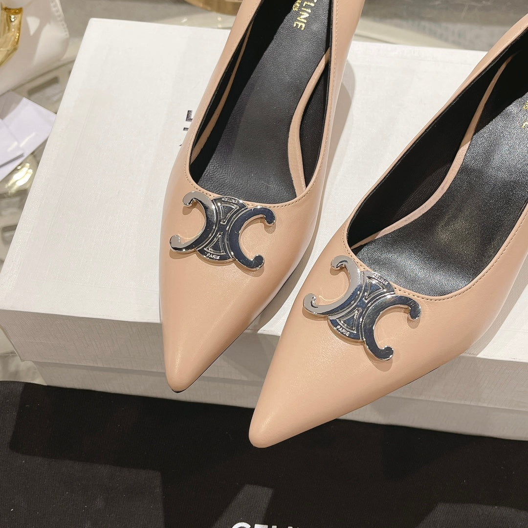 HIGH-HEELS 5 CM IN MACAROON TAN CALFSKIN